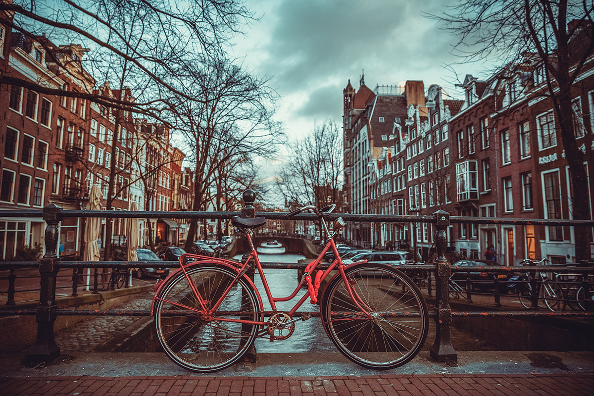 Bike and bridge Amsterdam