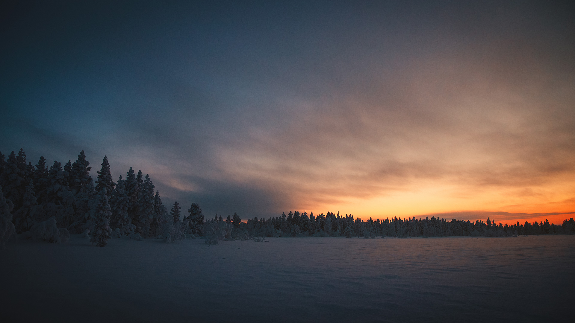 Dusk Lapland sunset landscape Raphaelle Monvoisin