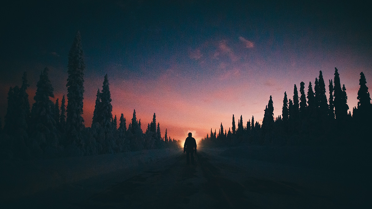 Lapland silhouette night Raphaelle Monvoisin