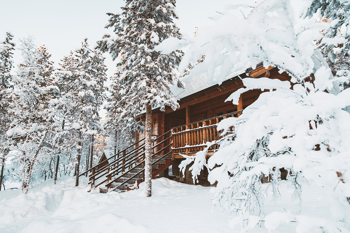 Cabin wood house Lapland Raphaelle Monvoisin