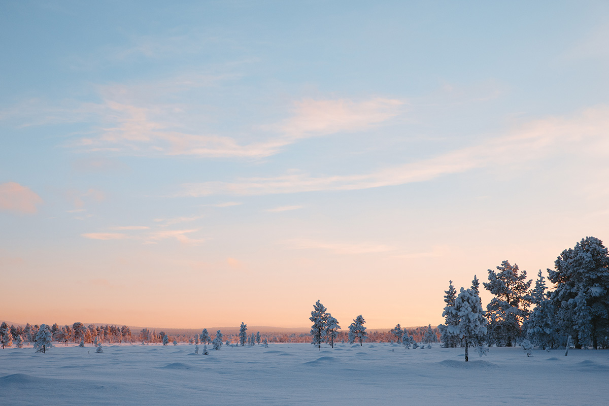 Dusk Lapland sunset landscape Raphaelle Monvoisin