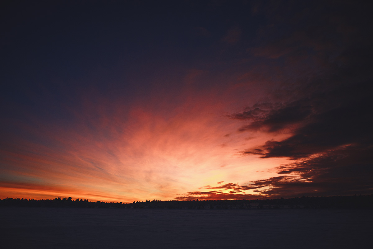 Lapland Kaarejarvi sunset arctic Raphaelle Monvoisin
