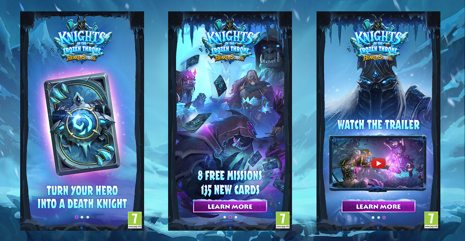 Blizzard Hearthstone Mobile ads knights of the frozen throne