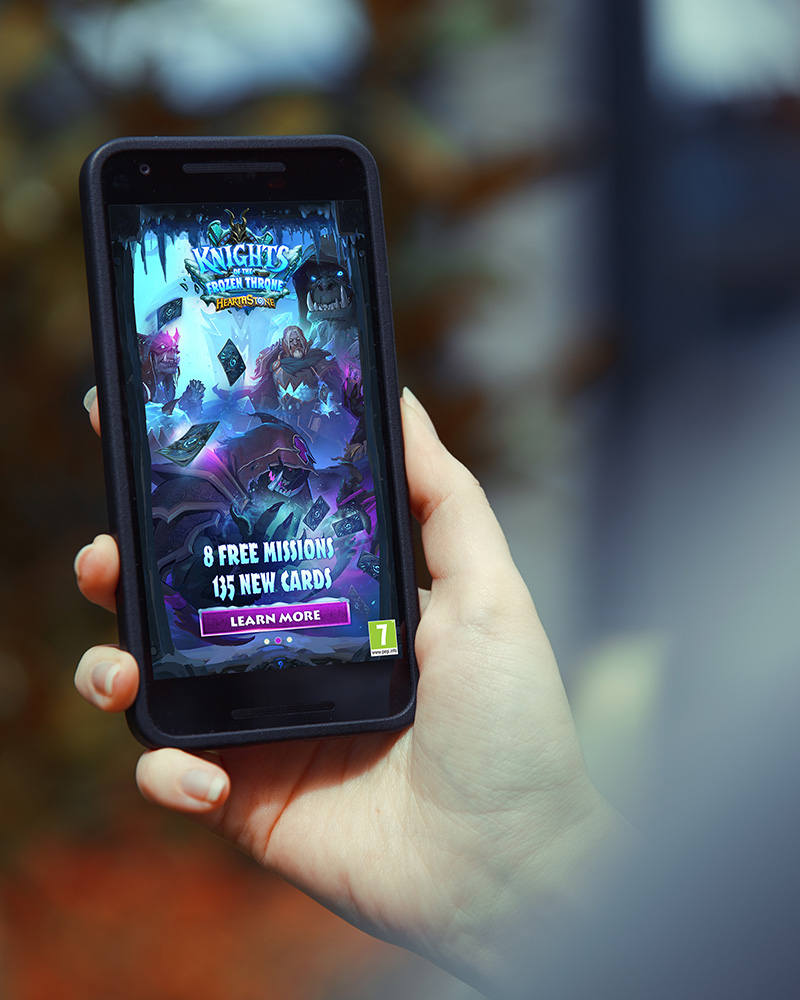 Blizzard Hearthstone Mobile ads knights of the frozen throne