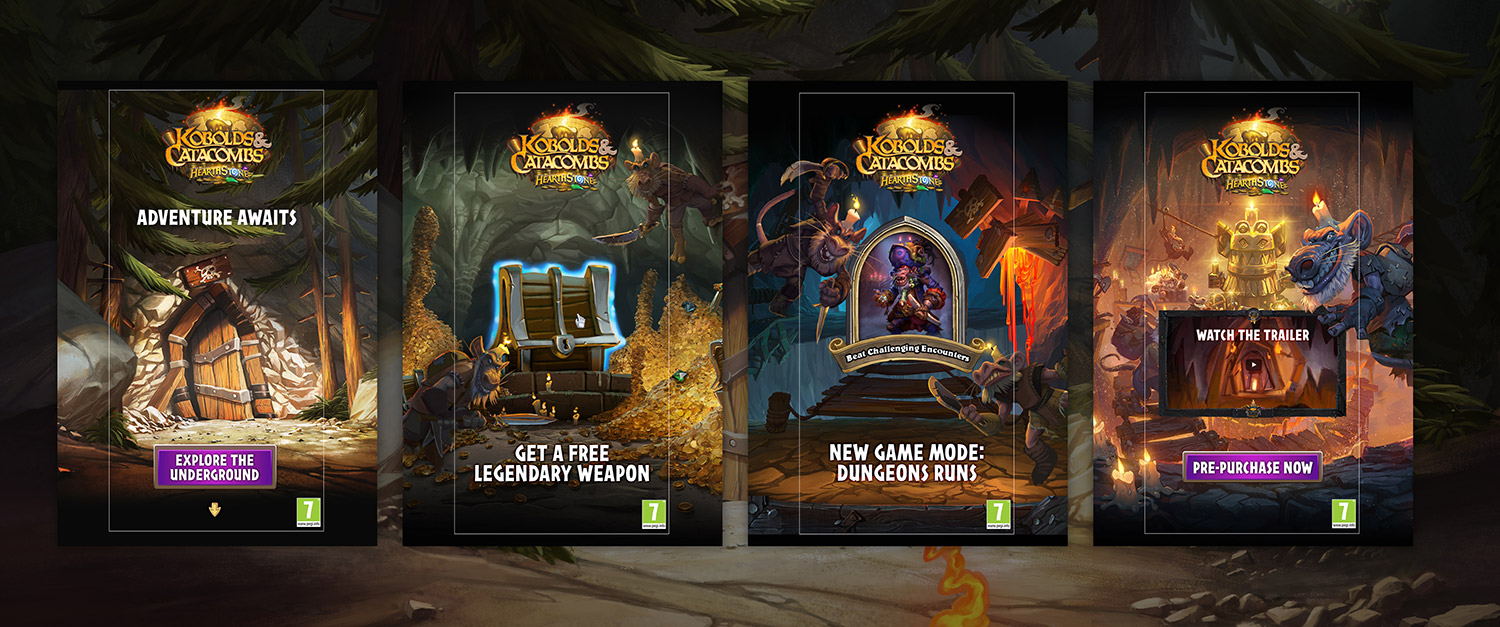 Blizzard Hearthstone Mobile ads kobolds and catacombs